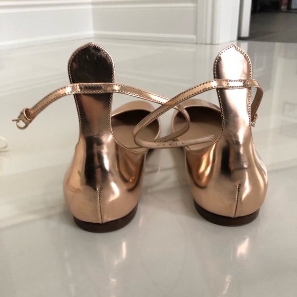 VALENTINO GARAVANI Gold Tango metallic leather ballet flats - Picture 7 of 17